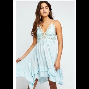 Free People AdellaTiered Asymmetrical Strappy Back Detail Flounce Mini Dress